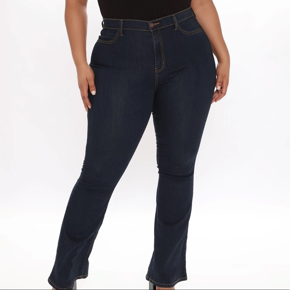 High Waisted Plus Size Belle Bottom Jeans